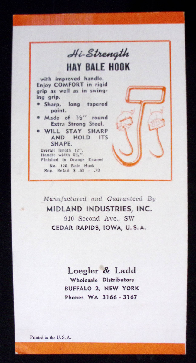 VINTAGE Hi Strength Tractor Clevis Hay Bale Hook Advertising Brochure Farm