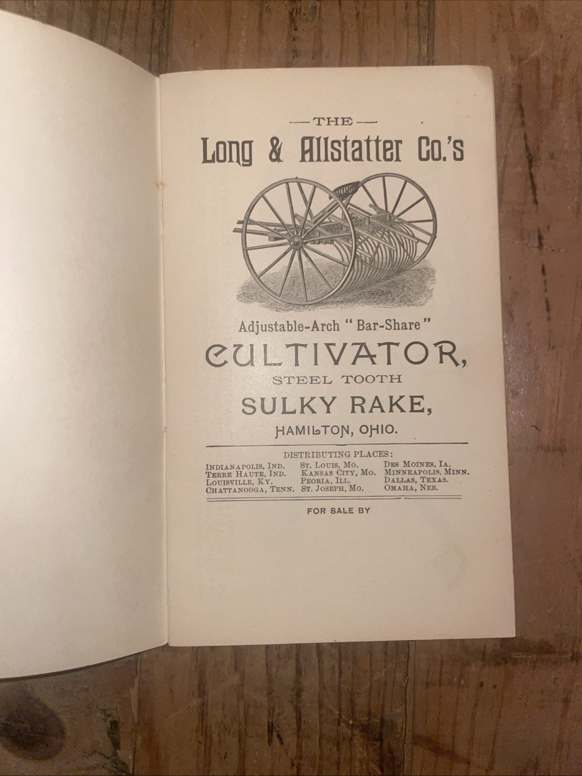 Antique Long & Allstatter Co Rakes and Cultivators Catalog Hamilton, Ohio