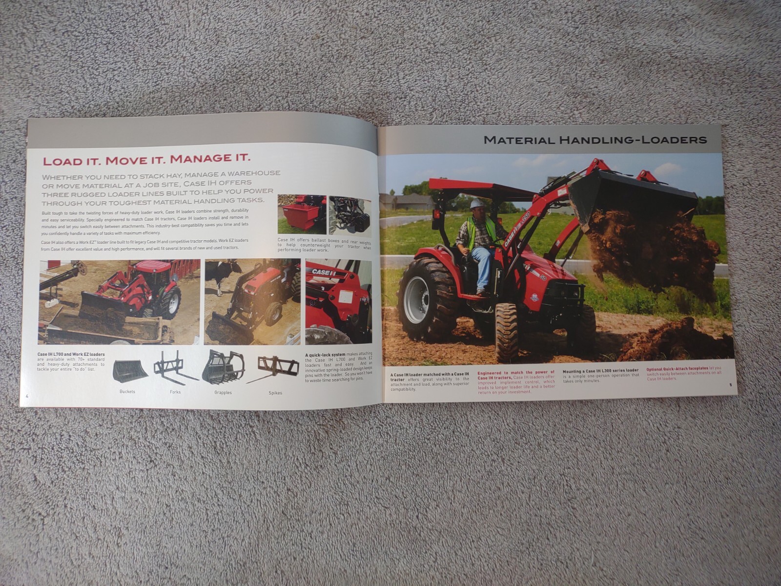 Case IH Loaders And Implements Sales Brochures. Lot Of 6. Copyright 2009.