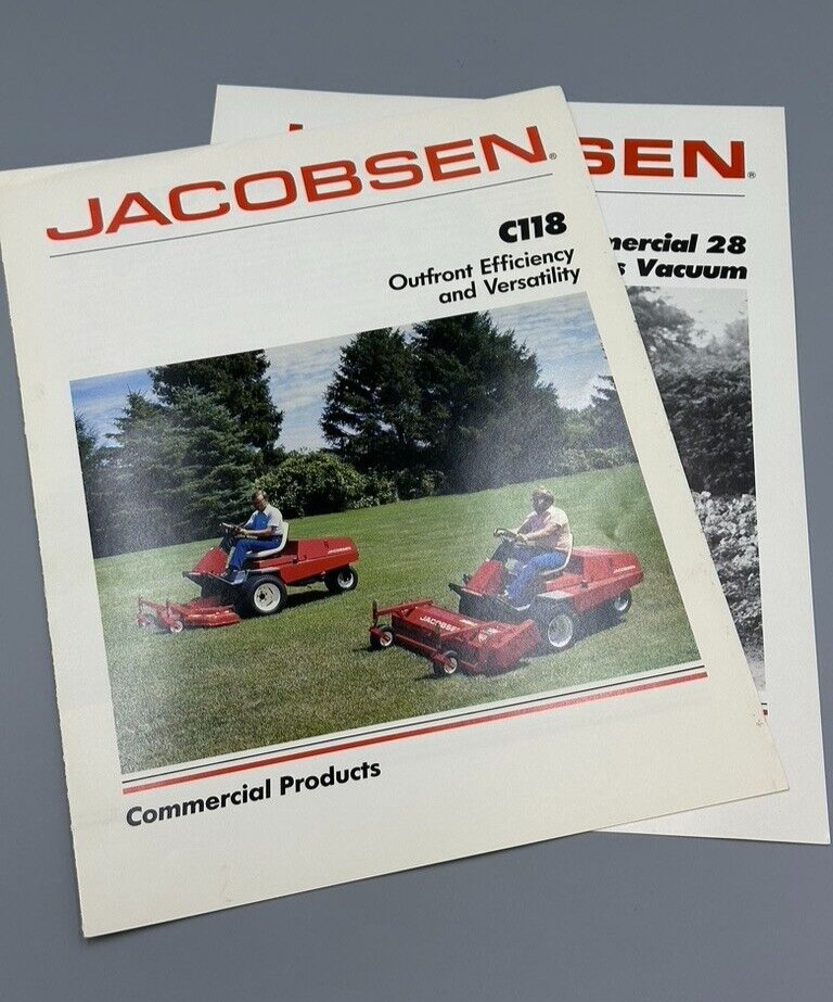 Vintage JACOBSEN Commercial TRACTOR MOWER C118 Vacuum Advertising Brochure