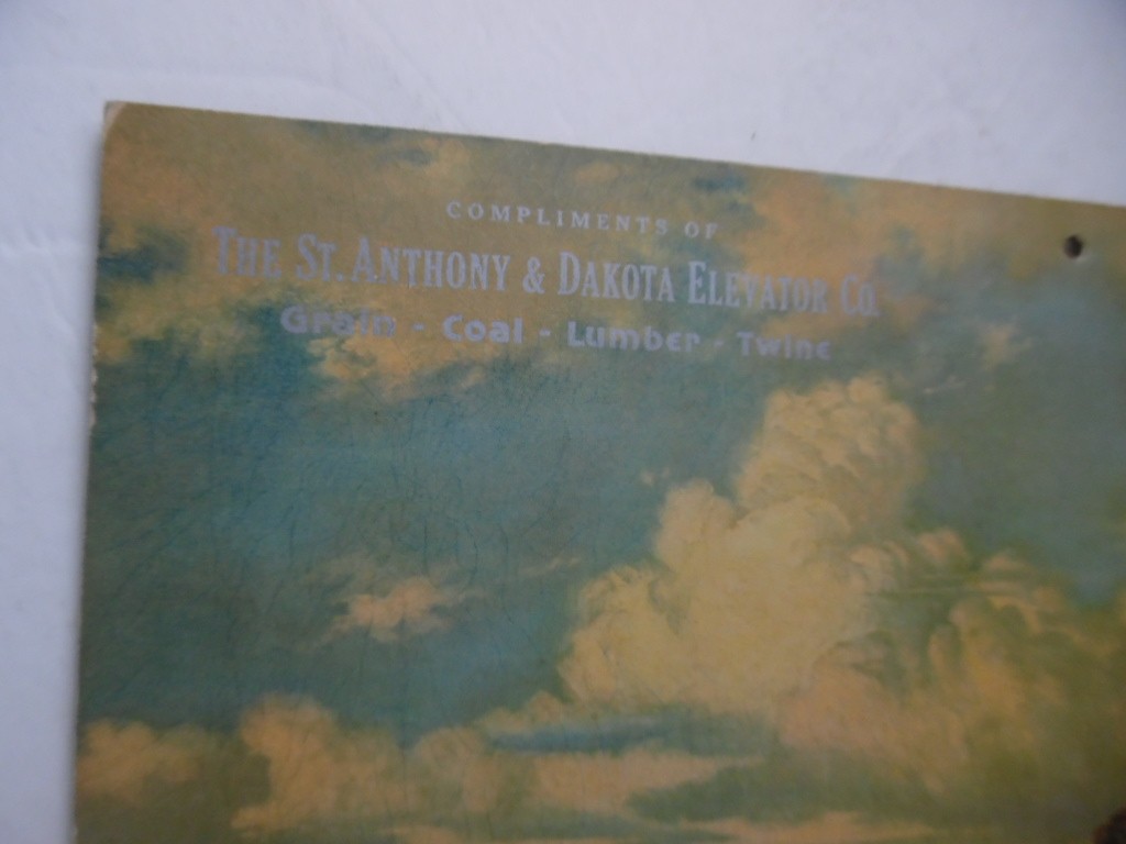 c.1915 St Anthony & Dakota Elevator Co. Advertising Calendar Top Picture Antique