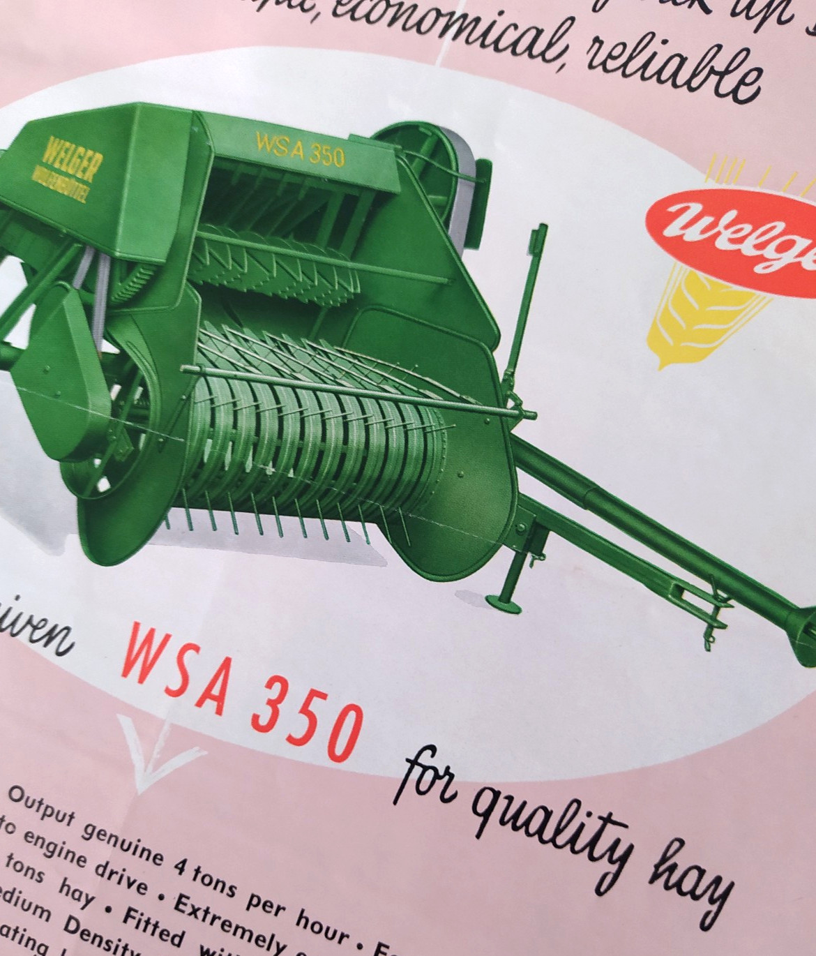 VINTAGE « WELGER » 1954 GERMAN BALERS 4 BROCHURES LOT AGRICULTURAL MACHINERY