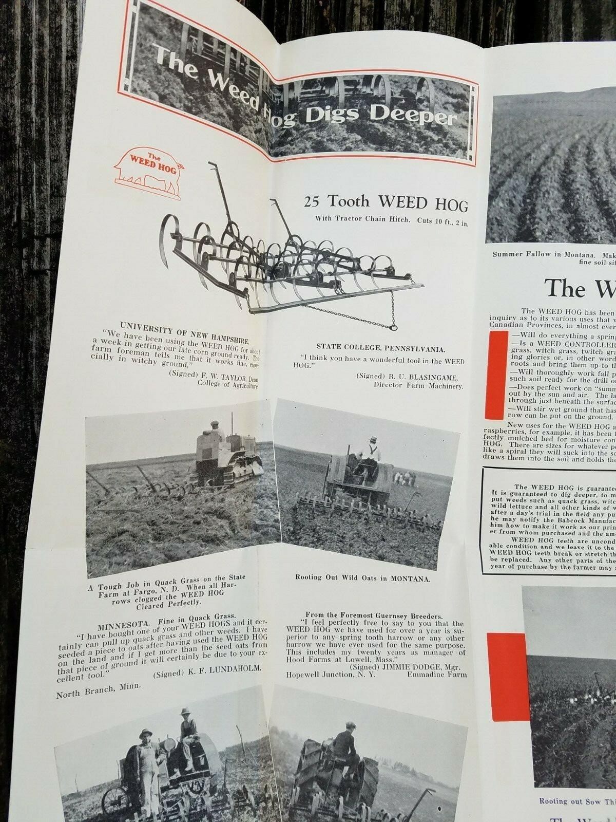 Old Farm Equipment Brochure Weed Hog Plow Harrow Babcock Mfg Leonardsville NY
