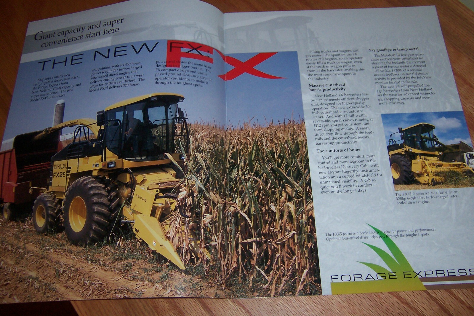 NEW HOLLAND FORAGE HARVESTERS MODEL FX25, FX45, LIT # 31002520 1996