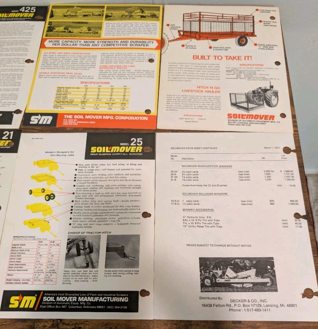 9 Soil Mover Agriculture Implement Advertising Brochures And Price List
