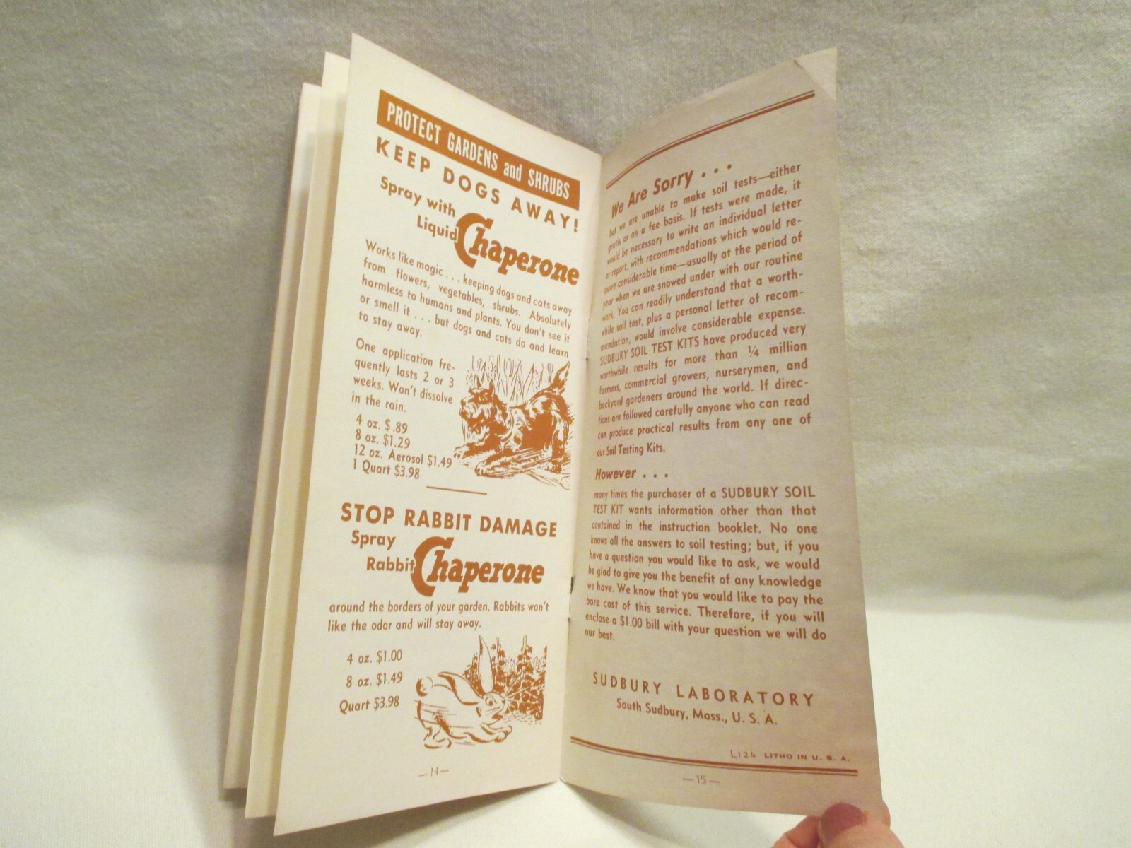 Instructions for Soil Testing-Sudbury Garden Soil Test Kit Vintage Booklet
