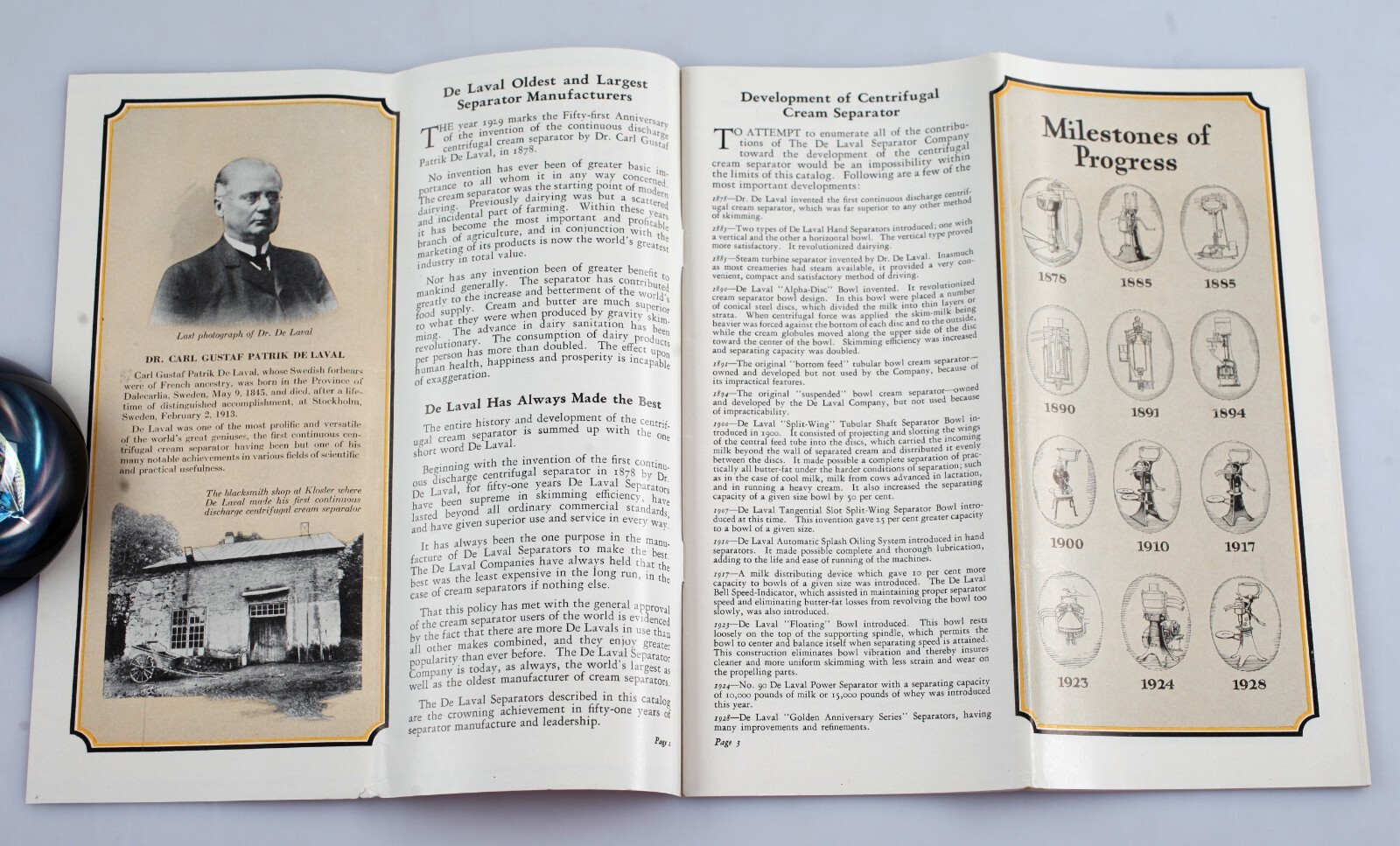 Vintage 1929 De Laval Cream Separator Brochure Pamphlet Golden Utility Series