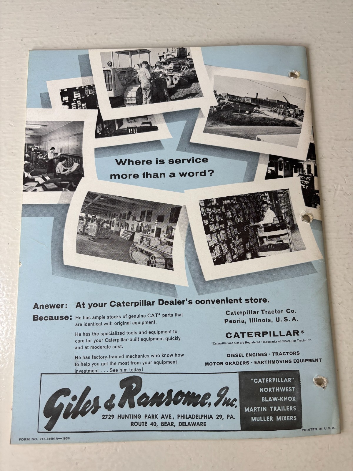 Caterpillar The Cat D9 Series D Tractor Brochure 1956 Vintage 31 Pages