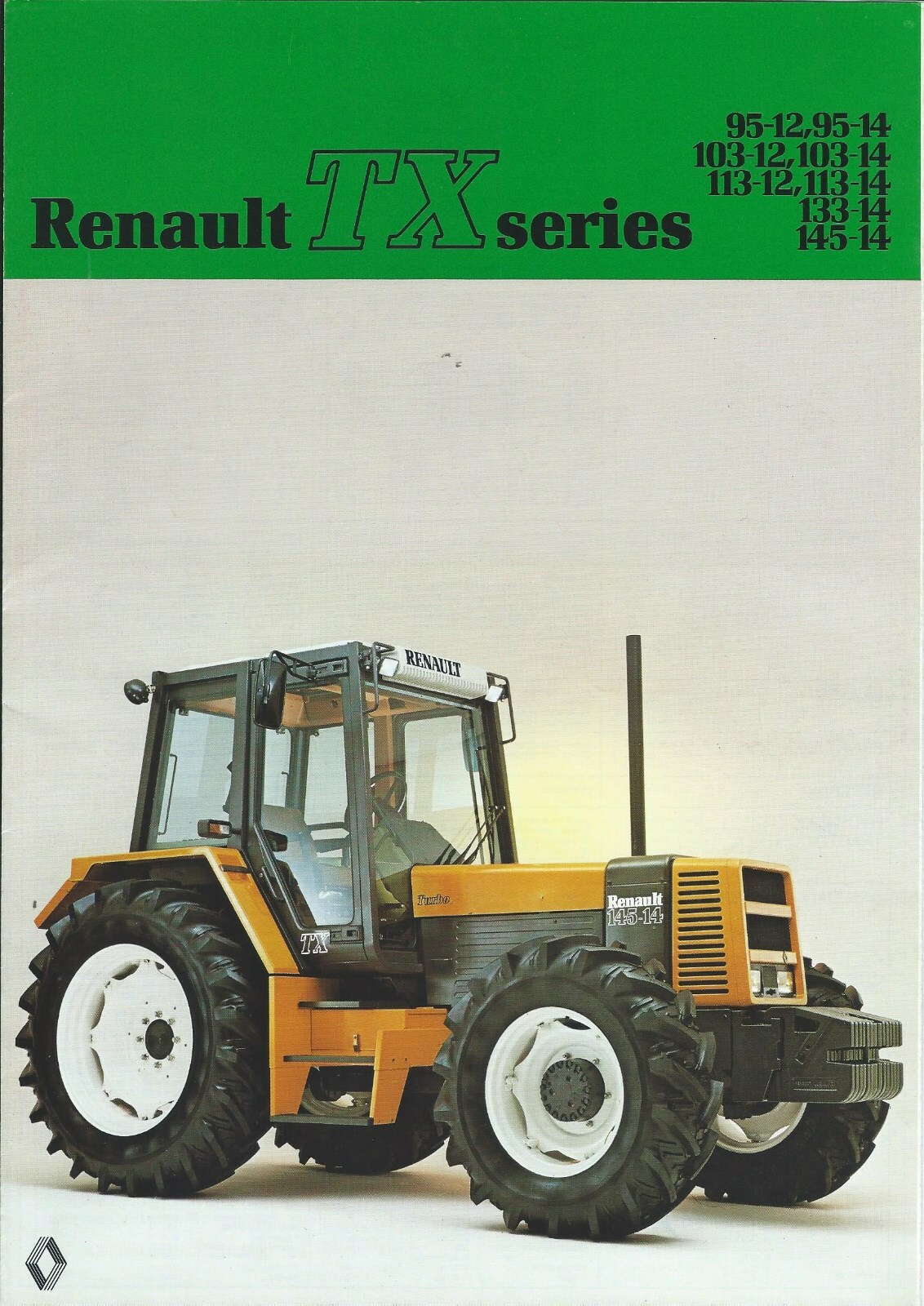 Farm Tractor Brochure – Renault – 95-12 145-14 et al – TX series – c1984 (F7208)