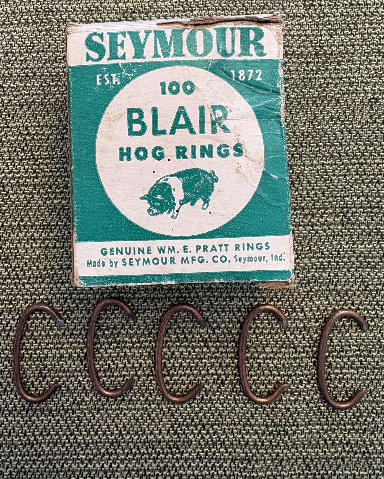 Nose Rings – 1.5 Inch Genuine Wm E. Pratt – Hog Rings – Est 1872 – Seymour, Ind.