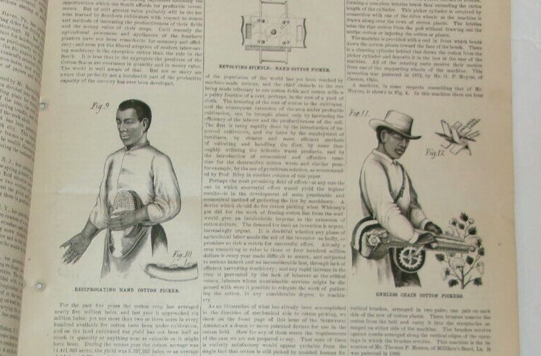 1881 AFRICAN AMERICAN WORKERS COTTON AGRICULTURE INVENTIONS ETC