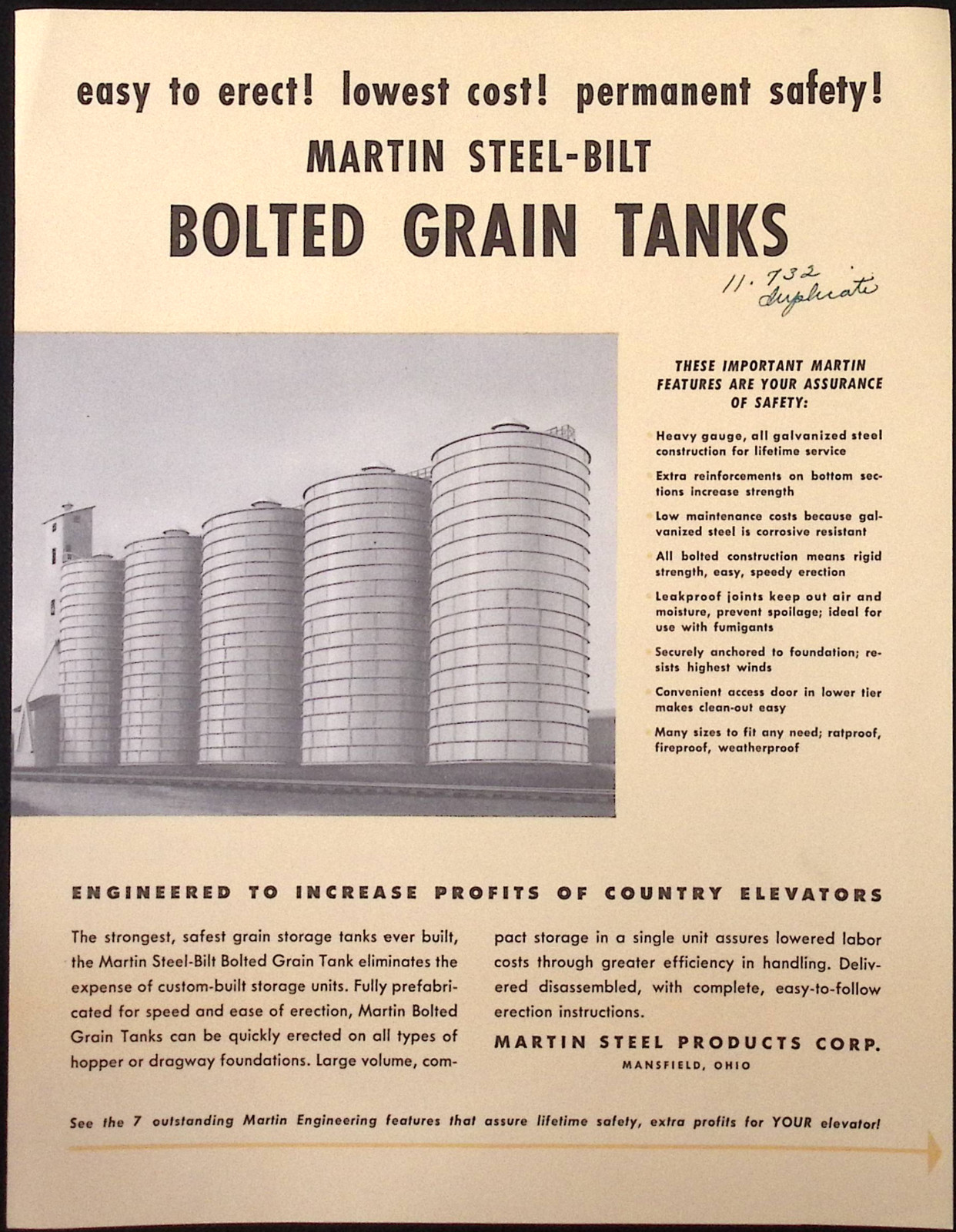 Martin Steel Bilt Bolted Grian Tanks Martin Steel Products Mansfield OH Brochure