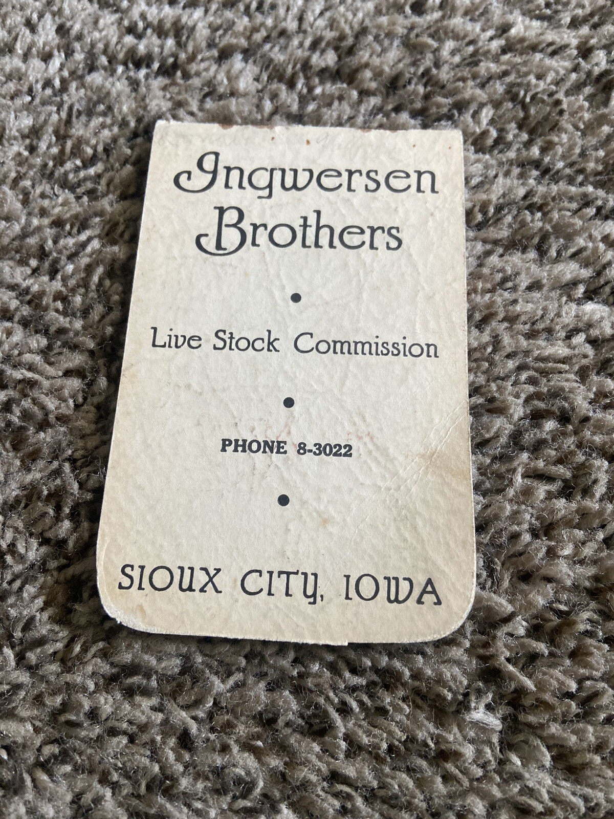Vintage 1930’s Ingwersen Brothers Stock Yards Pocket Notebook Iowa Cattle Sheep