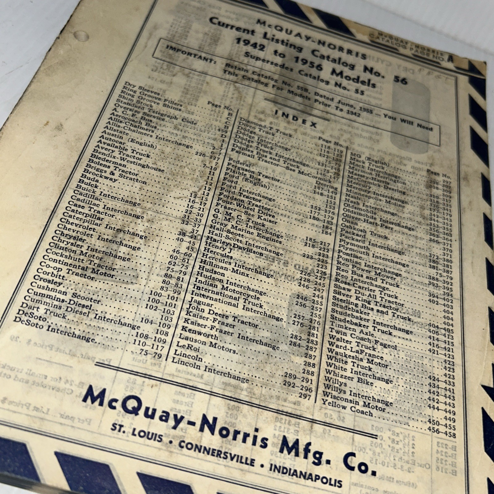 McQuay-Norris Current Listing Catalog No 56 1942-1956 Models St. Louis /301j