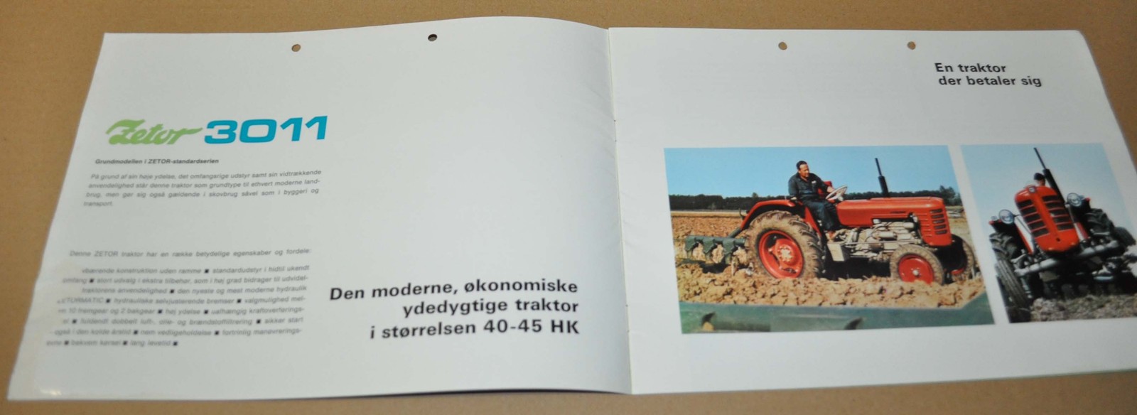Zetor 3011 Tractor Specification Brochure Prospekt DK