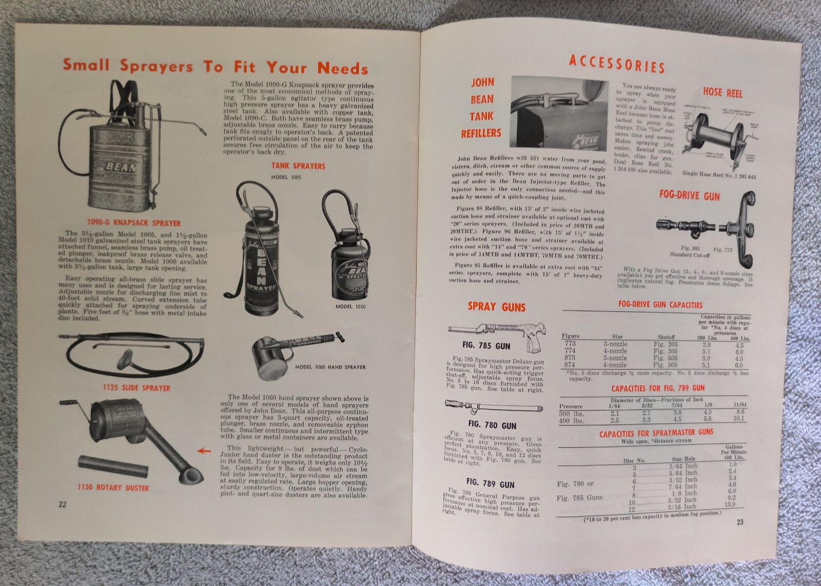 VINTAGE 1950&rsquo;s JOHN BEAN ALL PURPOSE SPRAYERS 24 Page BROCHURE/CATALOG