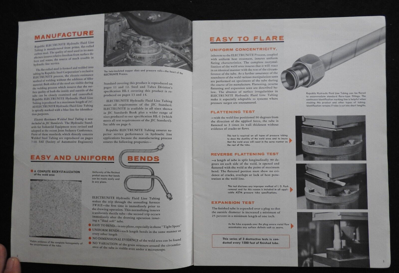 1961-67 Republic Steel Electrunite Steel Tubing Engineering Catalogs Sign Letter