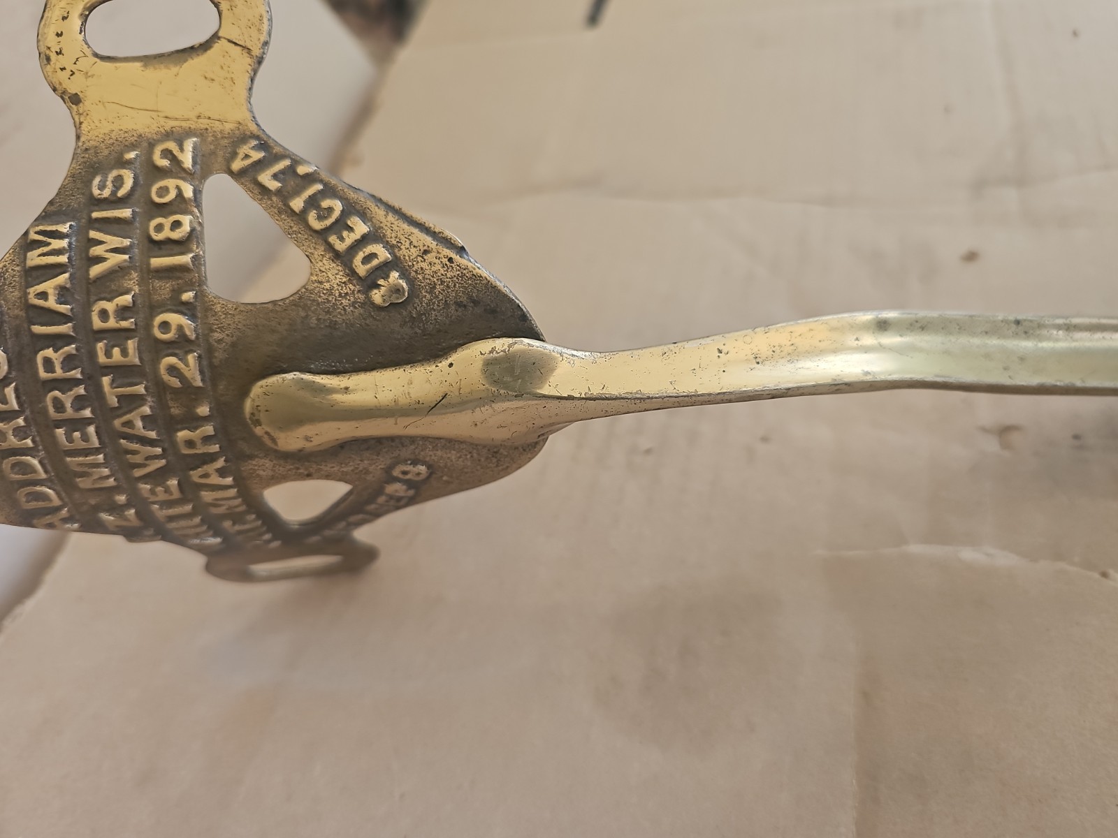 IZ MERRIAM Leg Type CORN CUTTER Cane Sorghum Primitive 1892 Whitewater WI