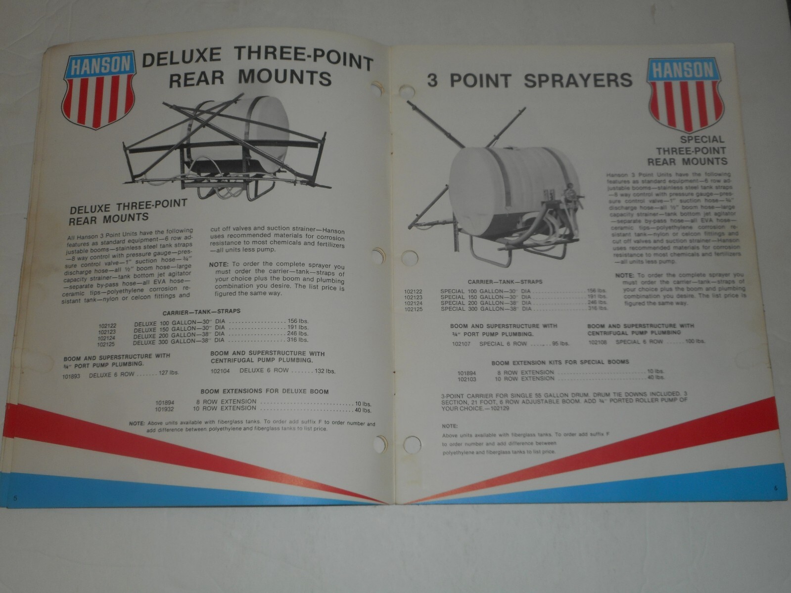 HANSON SPRAYERS 1977 Catalog Farm Equipment Salesman Brochure South Beloit IL
