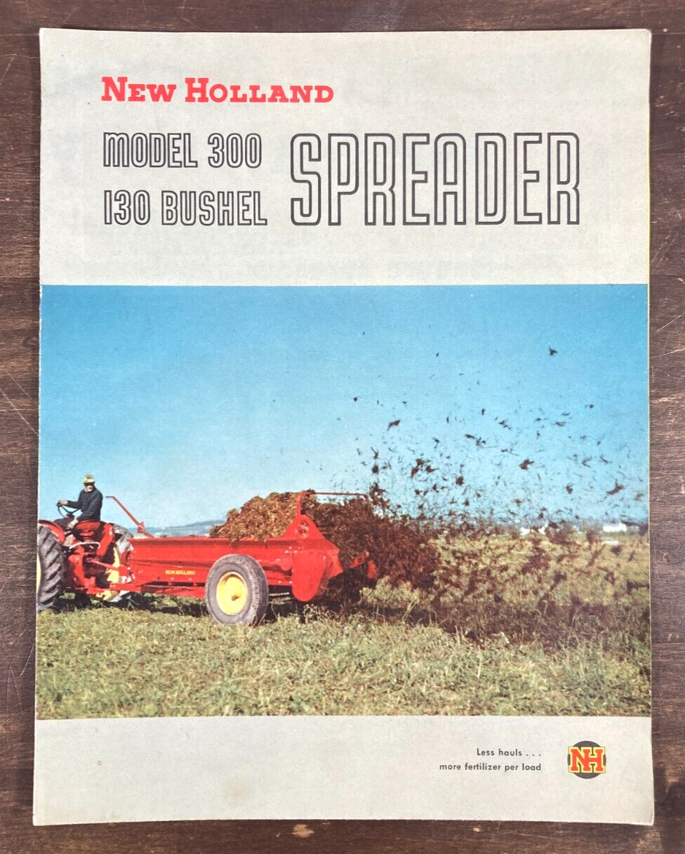 New Holland Model 300 130 Manure Spreader 1950&rsquo;s Sales Brochure Foldout Poster