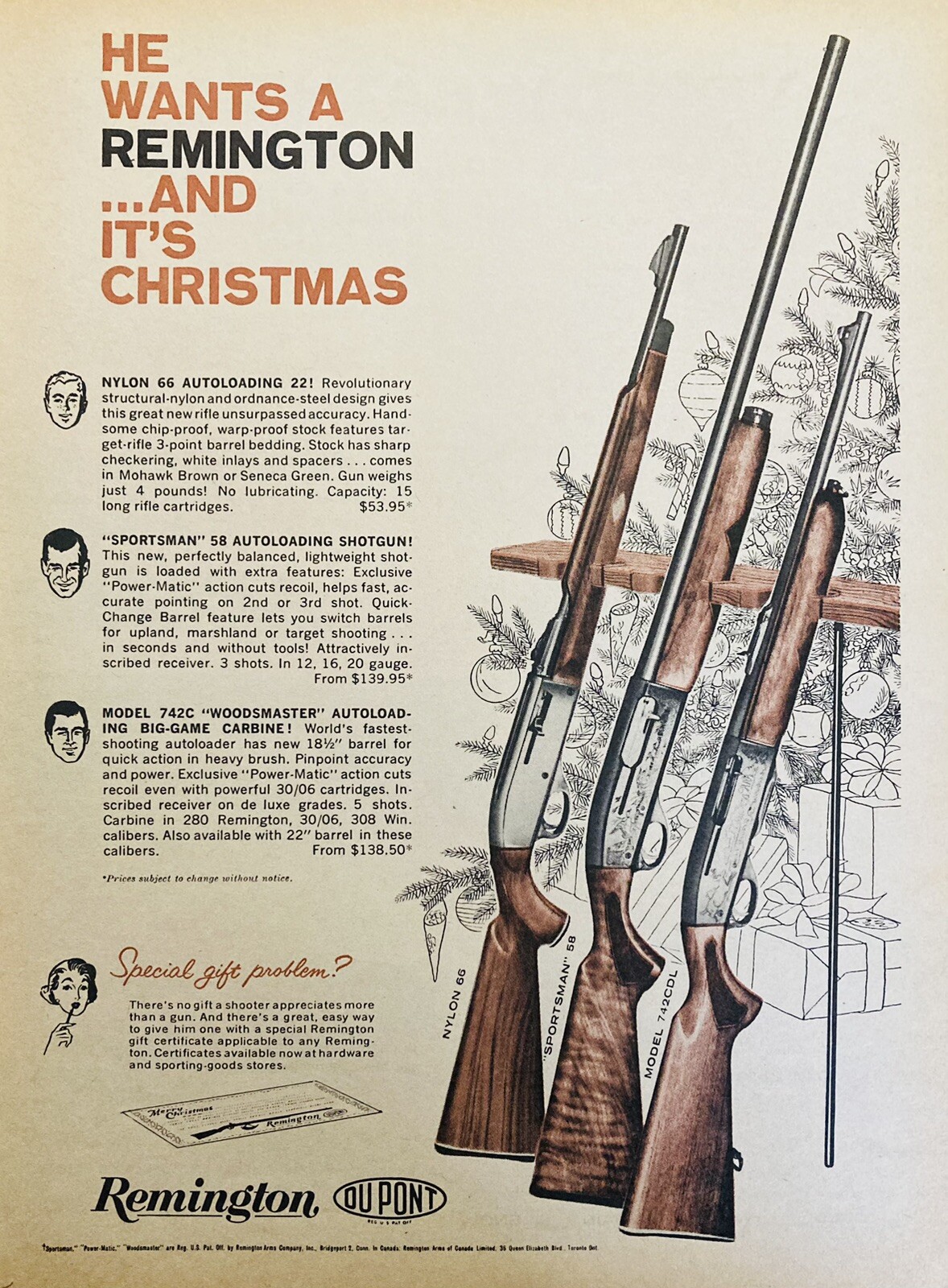 1961 AD.(XH76)~REMINGTON ARMS CO. BRIDGEPORT, CONN. REMINGTON SHOTGUNS