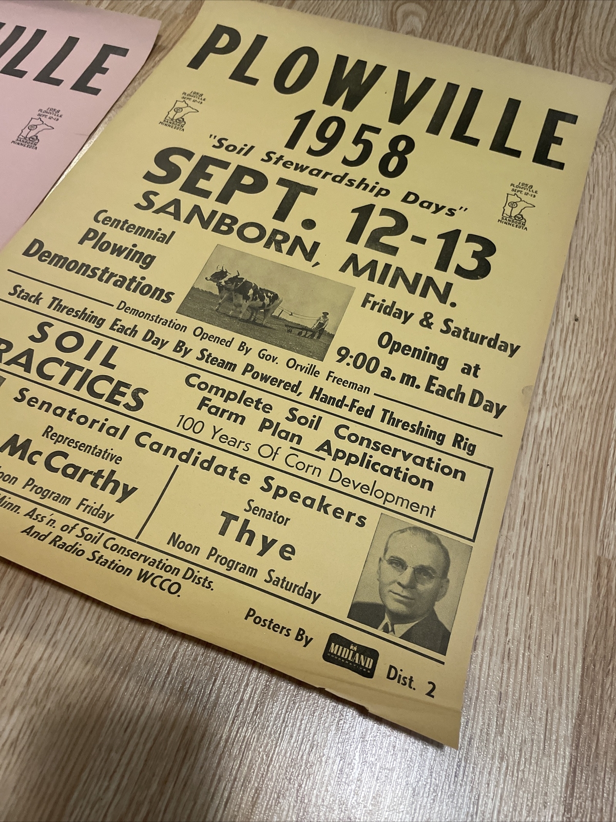 Sanborn MN Posters Plowville 1958 Plowing Threshing