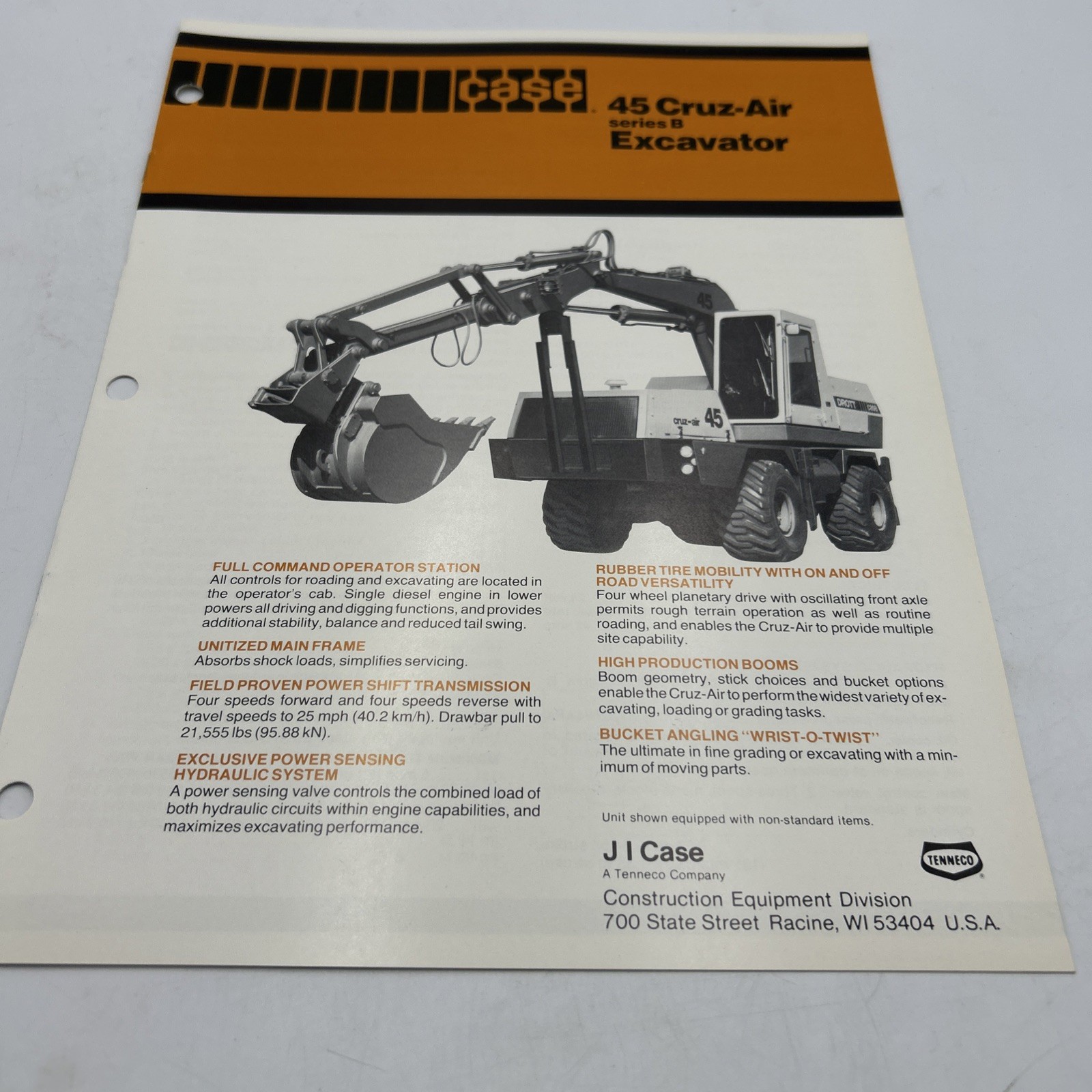 Case 45 Cruz-Air Series B Excavator Brochure