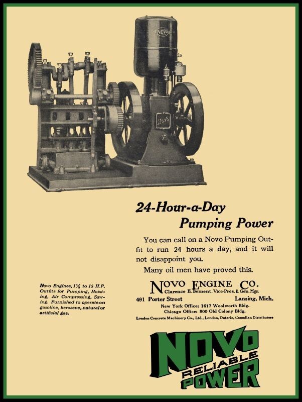 1920 NOVO Engine Co. Pumping Engine, Lansing NEW Metal Sign: 12×16 Ships Free