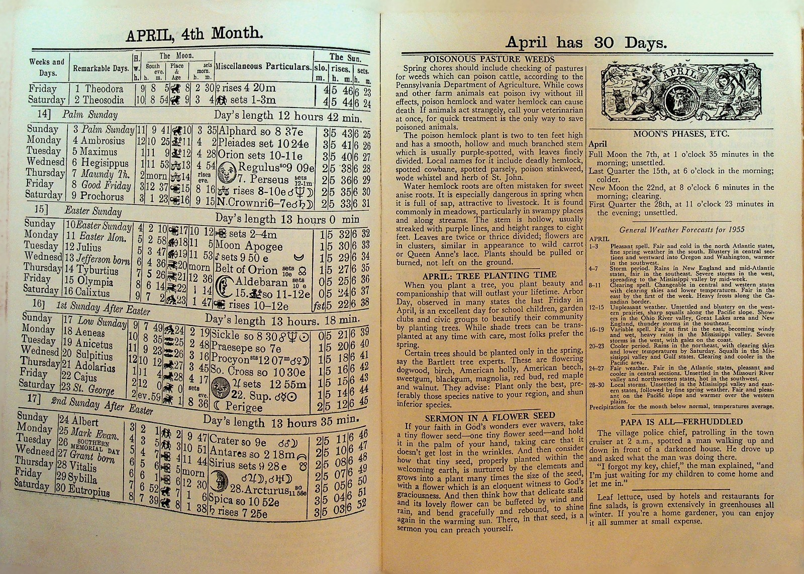 Agricultural Almanac 1955 John Baer&rsquo;s Sons Lancaster Pa