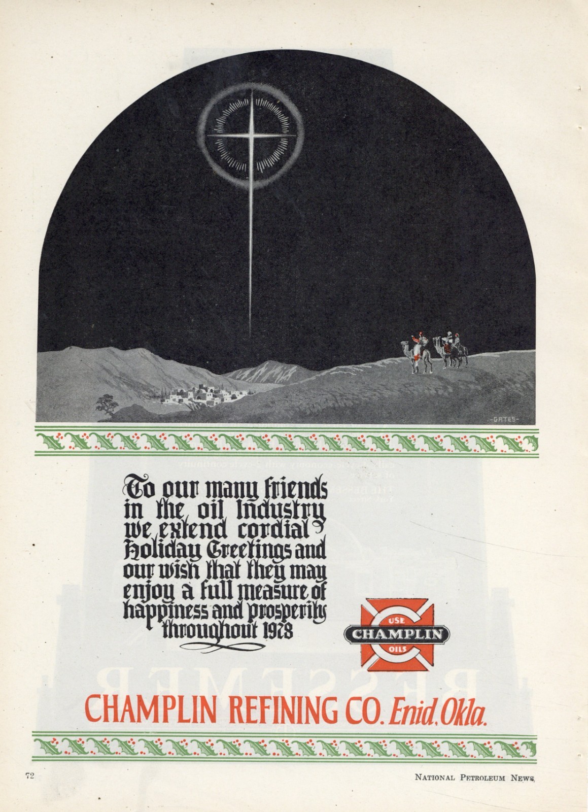 1927 Bessemer Gas Engine Co. of Grove City PA Ad: REV is Champlin Oil Christmas