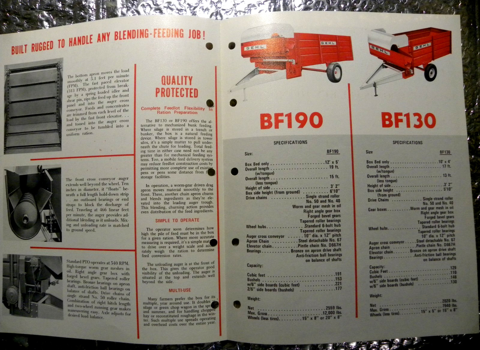 Vintage Factory GEHL Dealer&rsquo;s Brochure Blender Feed Box BF130-BF190