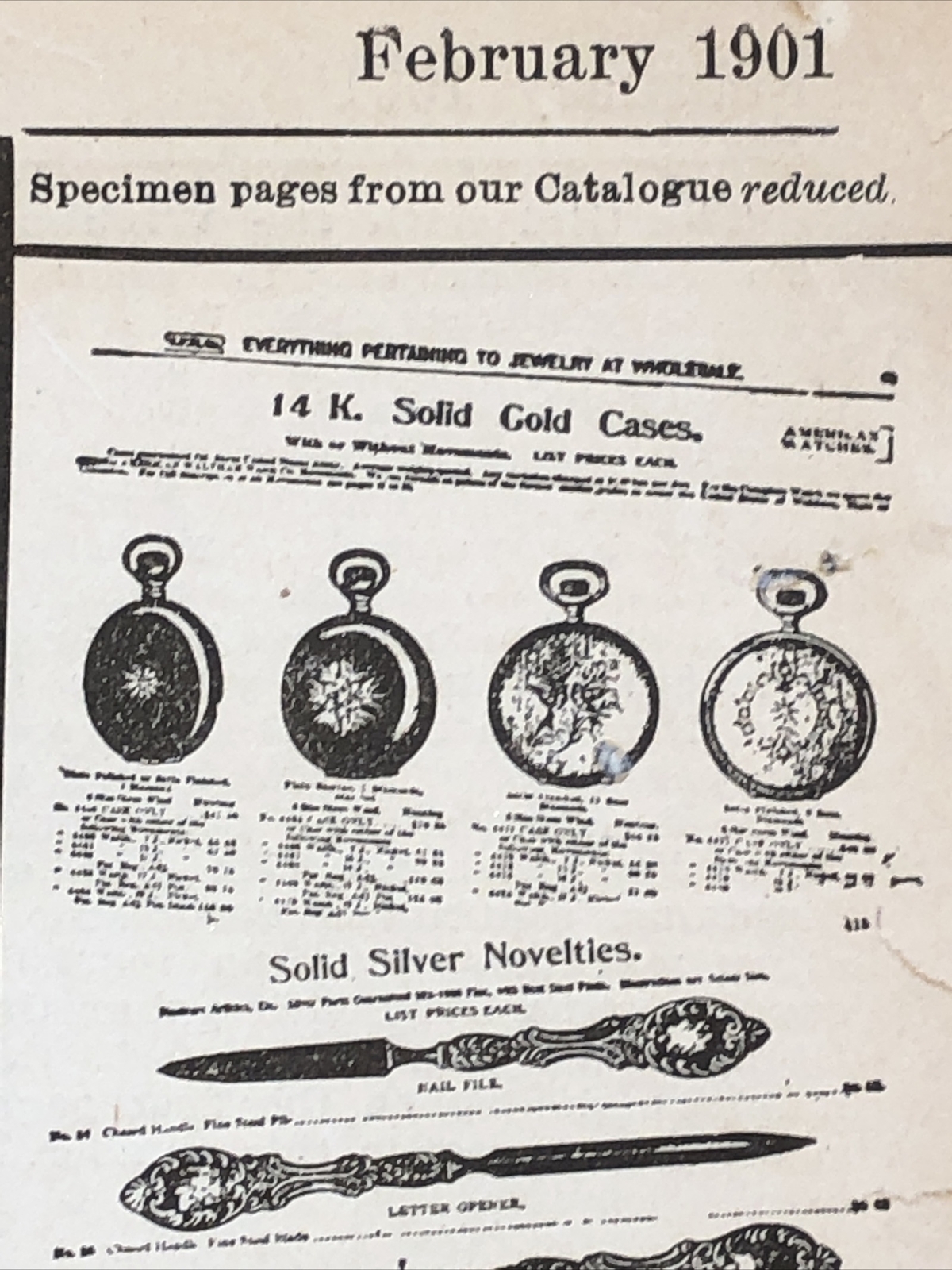 Antique 1901 Jewelry Watch Diamonds Clock Store Pocket Print NY Picture Guide Ad