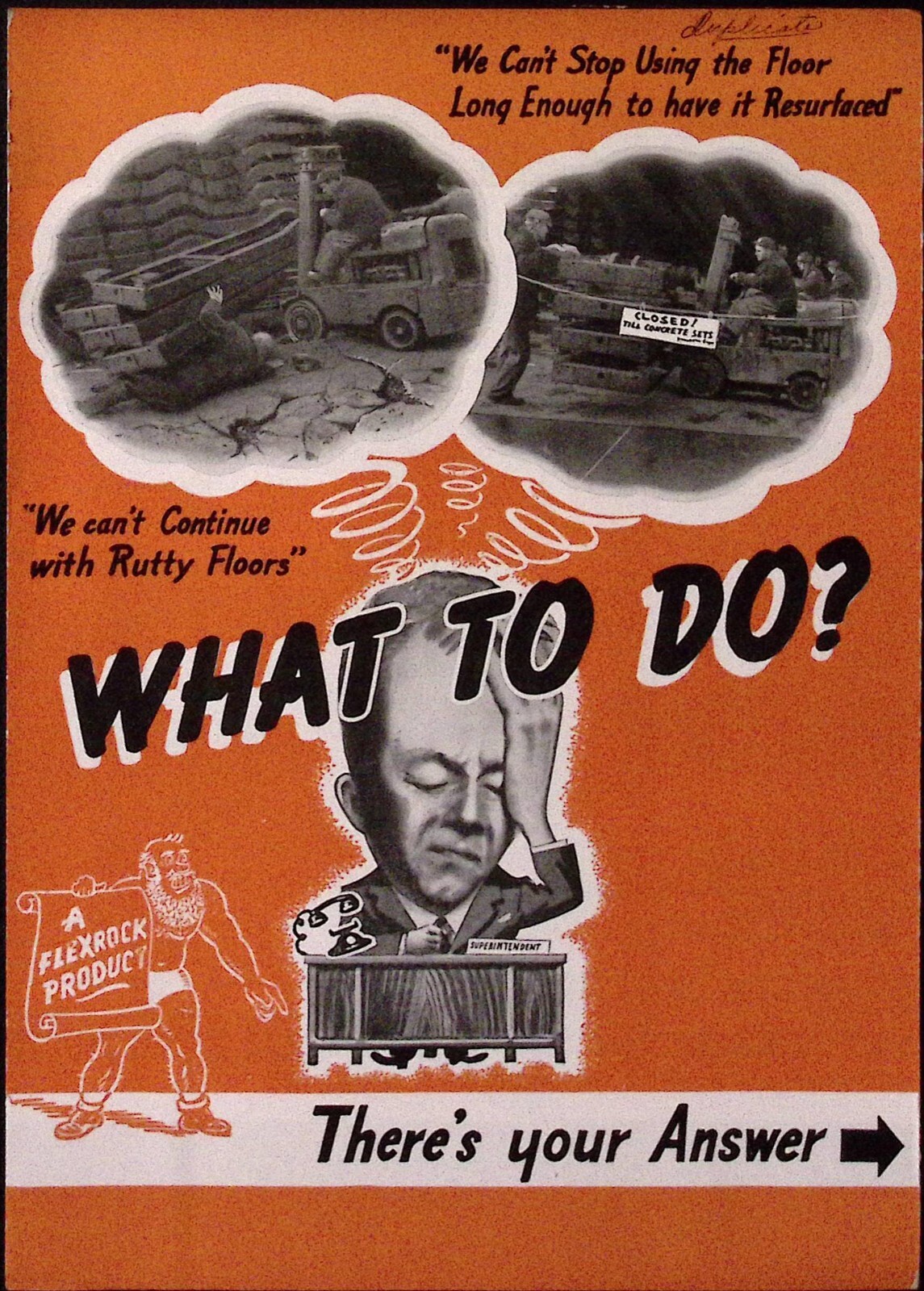 1944 Flexrock Company Insta Use Floor Patch Brochure Filbert & Cuthbert