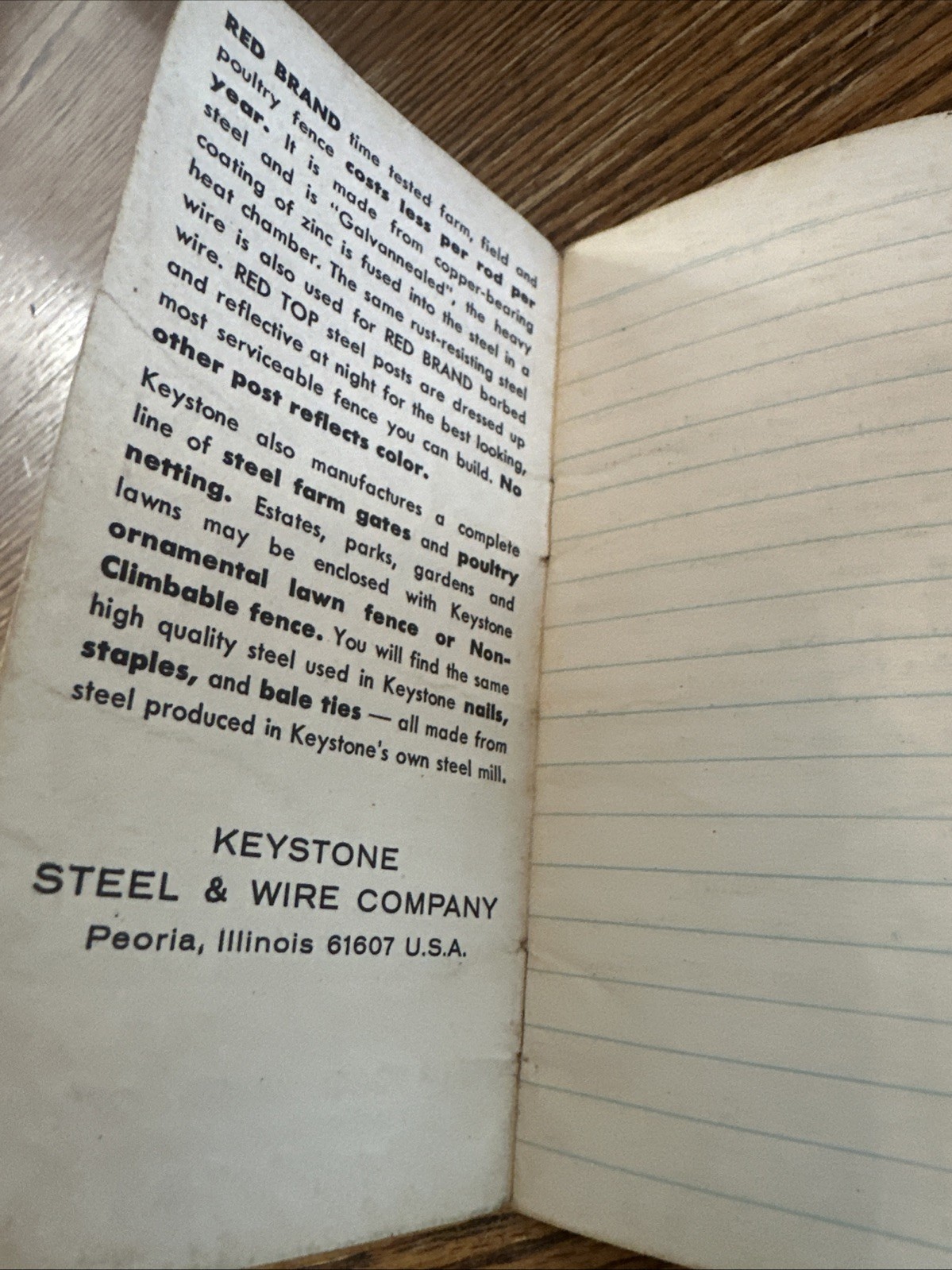 Red Brand farm steel and wire fencing advertisement brochure notepad