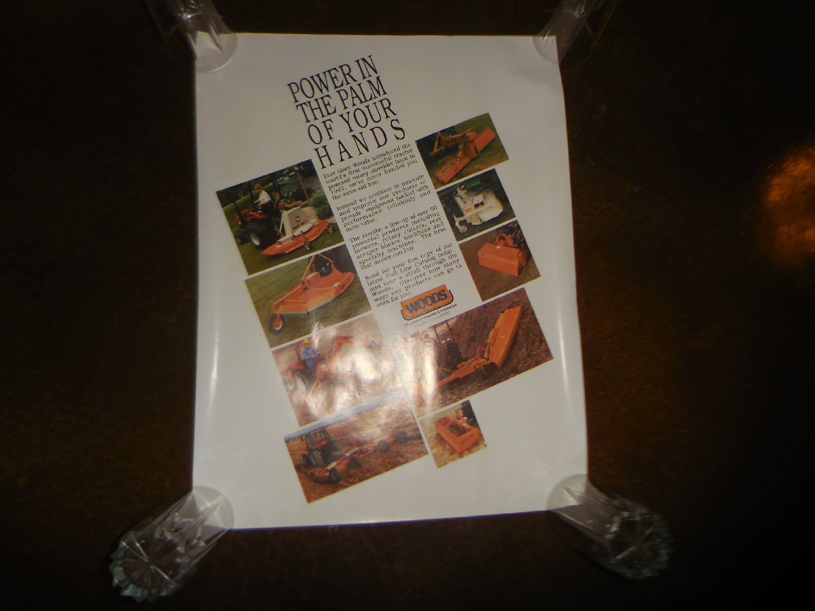 Original Woods Hesston Corp. Power in the Palm Sales Poster 17&Prime; X 22&Prime; NOS Rare