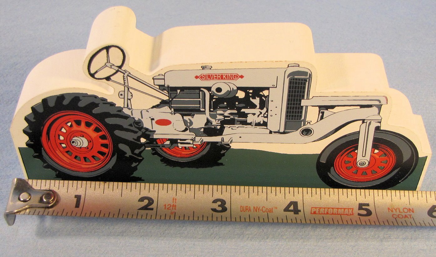 Silver King R66 Tractor Wooden Forget-Me-Knot Plaque NOS
