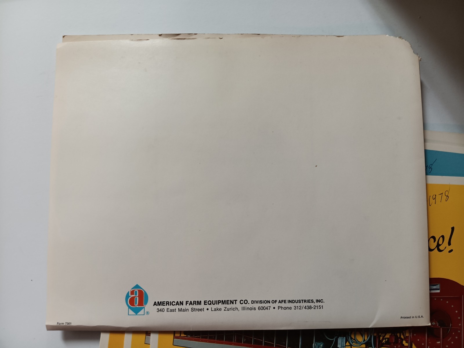 American Farm Equipment Co Sales Advertising Folder With Flyers 1978