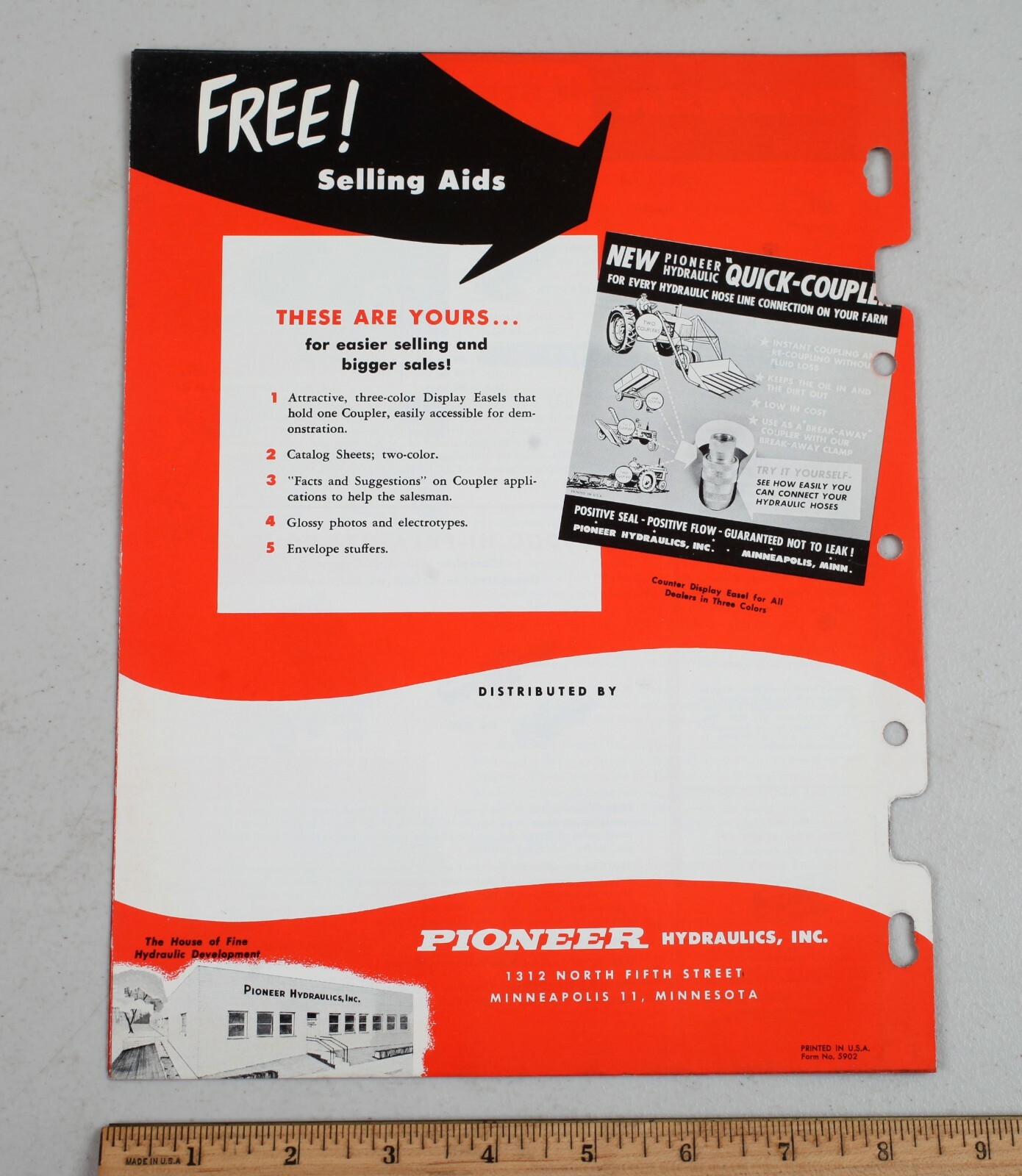 Vintage Pioneer Self Sealing Hydraulic Couplers Brochure Minneapolis