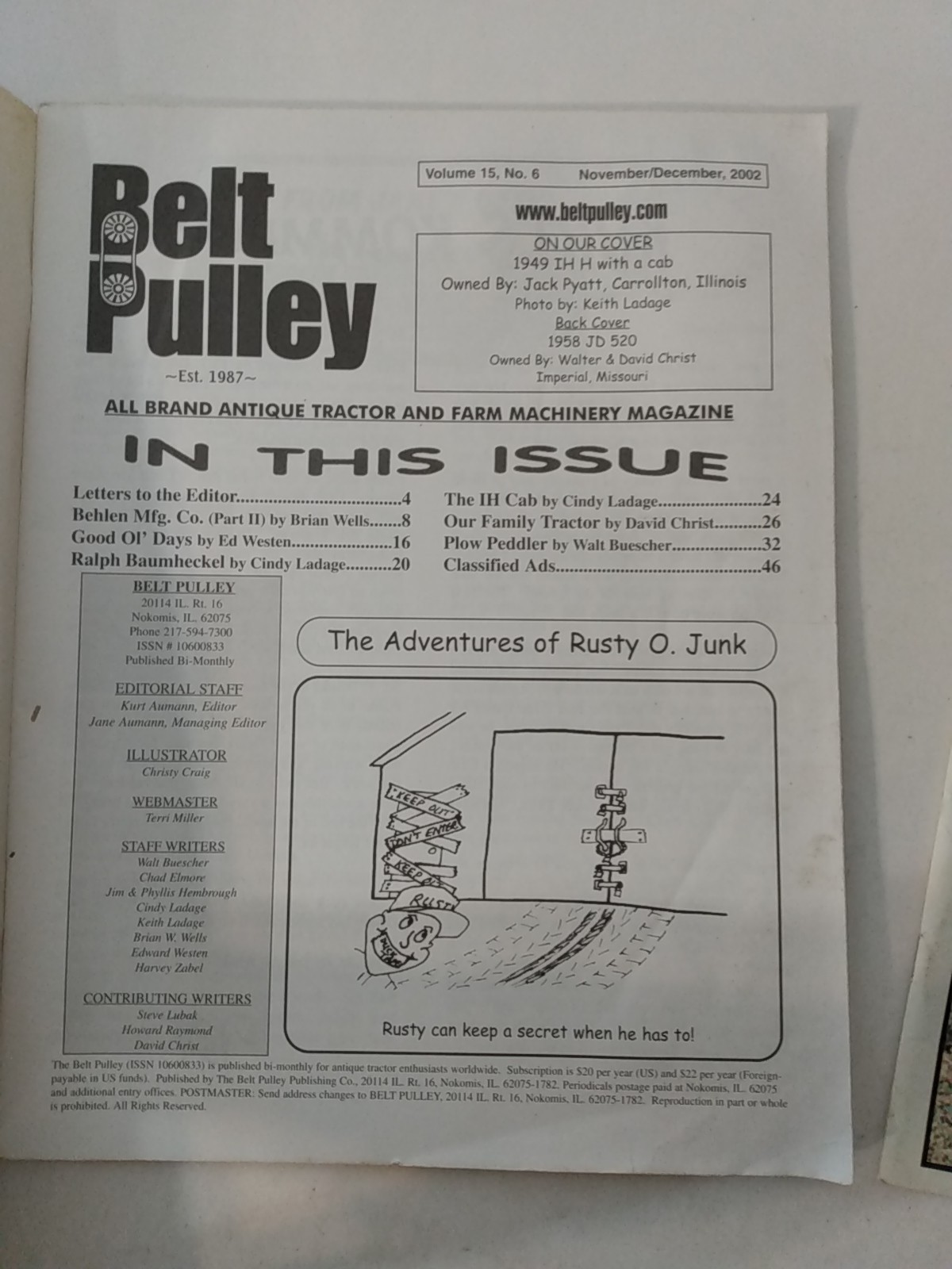 3 Belt Pulley magazines Antique Tractors 2002-2003 farm history