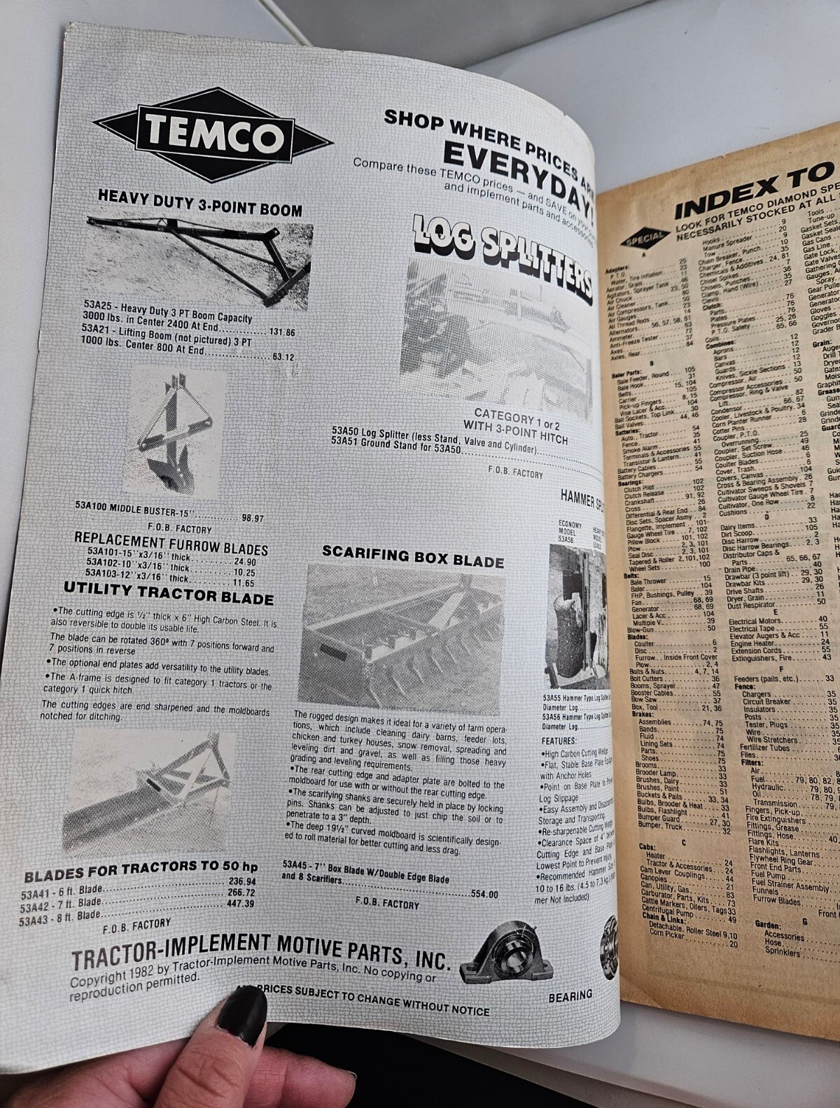 1982 Temco Tractor Parts Catalog Brusnahans
