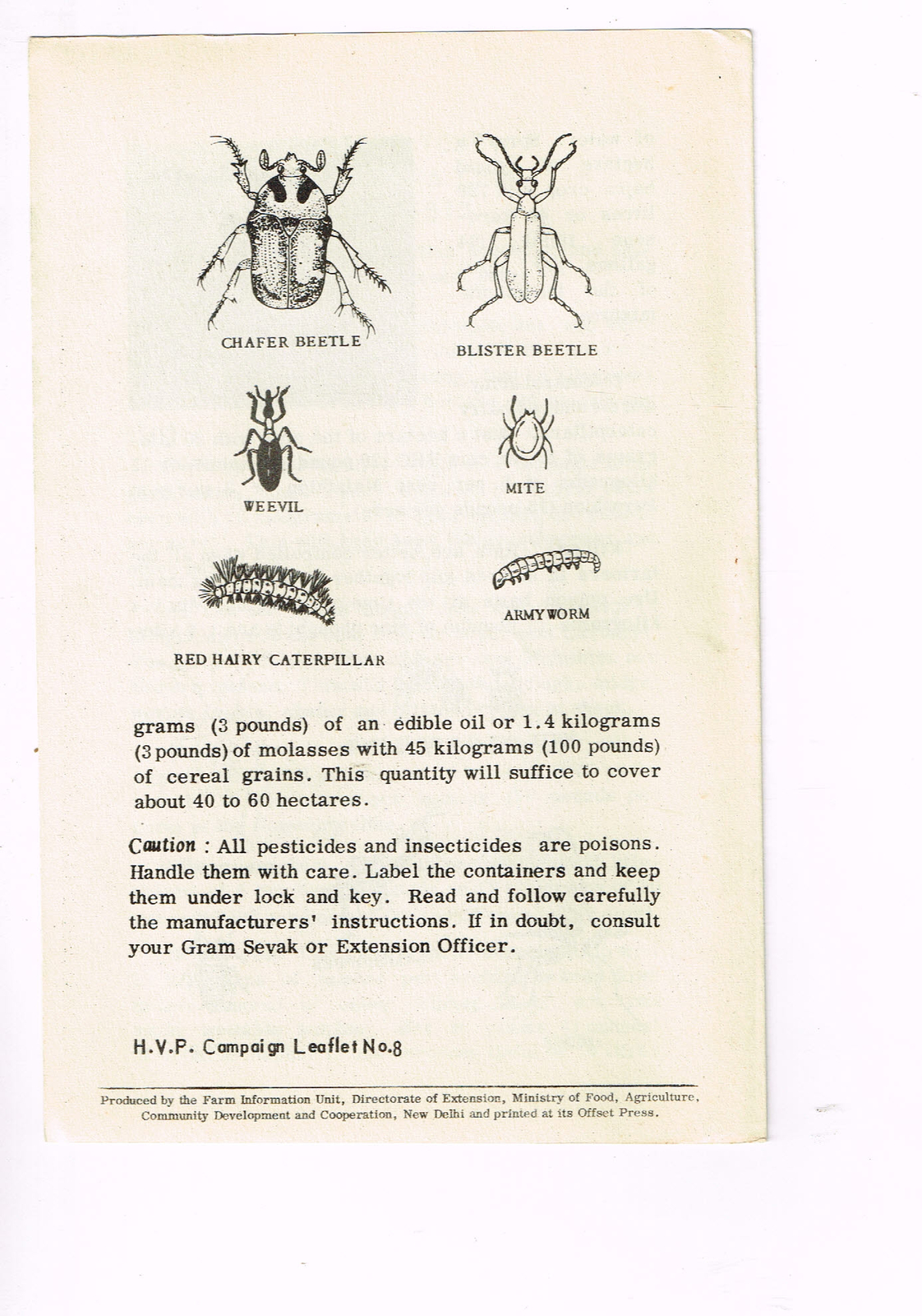 Vintage 1960s Farm Brochure India New Delhi Protect Hybrid Bajra Crop from Pests