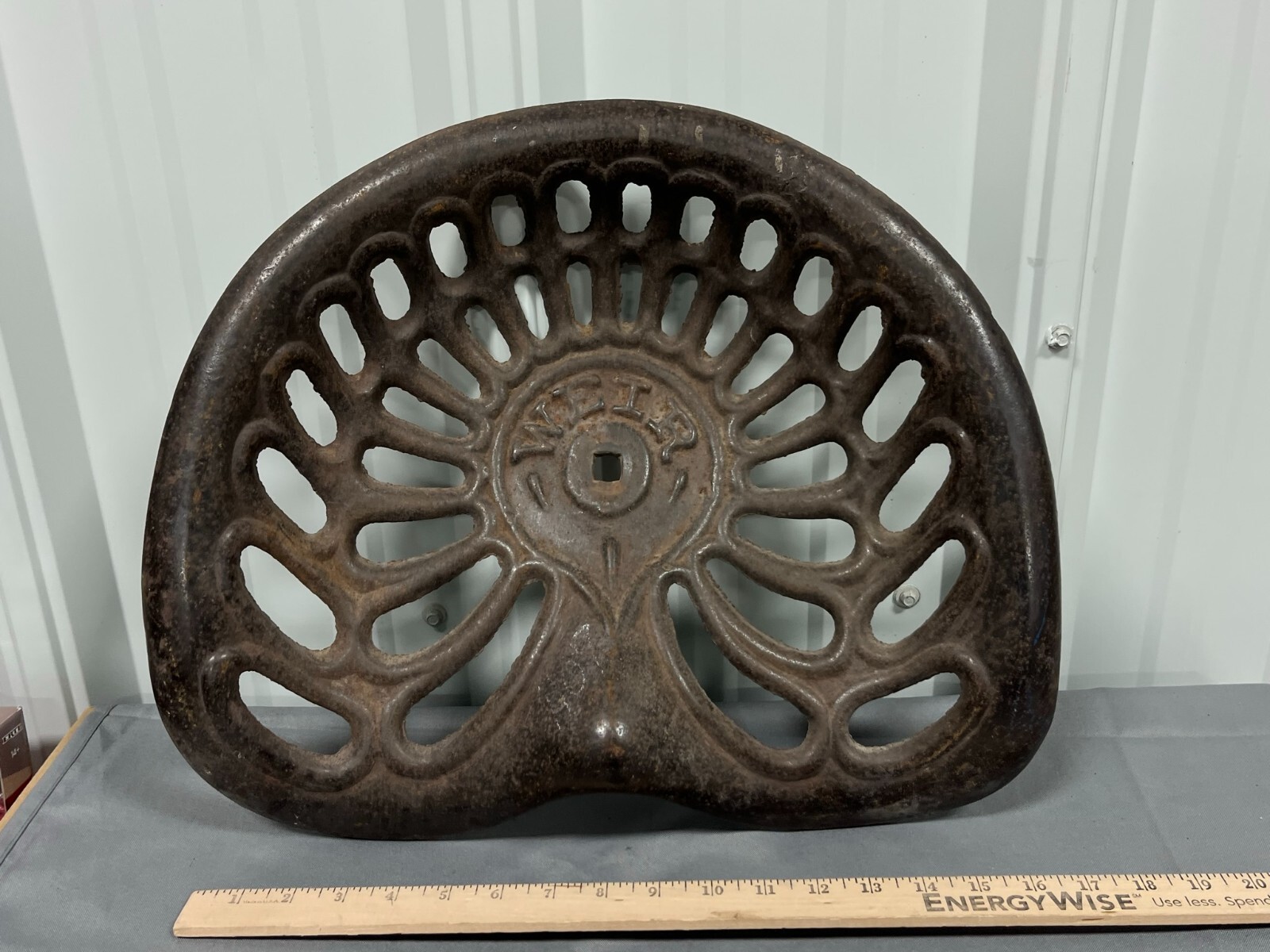 Vintage WEIR Cast Iron Seat Implement Equipment Mower Plow