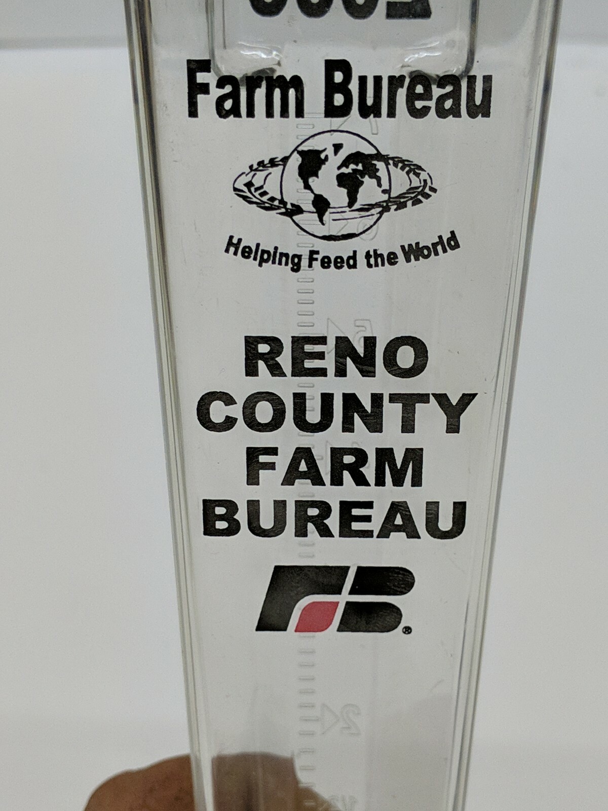 Reno County Farm Bureau Advertising Rain Gauge Kansas Farm AG 2000