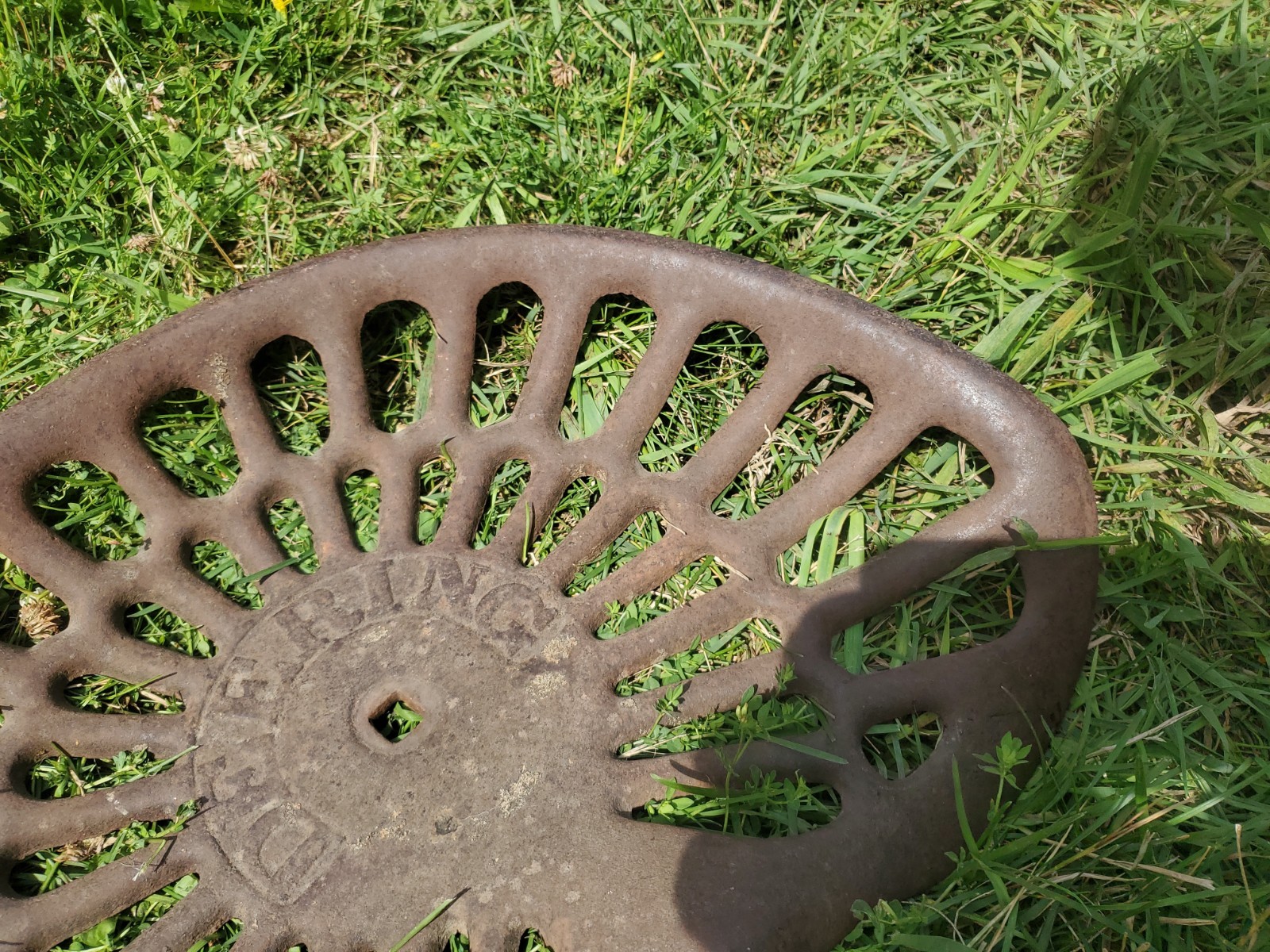 Vintage Deering Cast Iron Tractor Seat Antique Farm Equipment