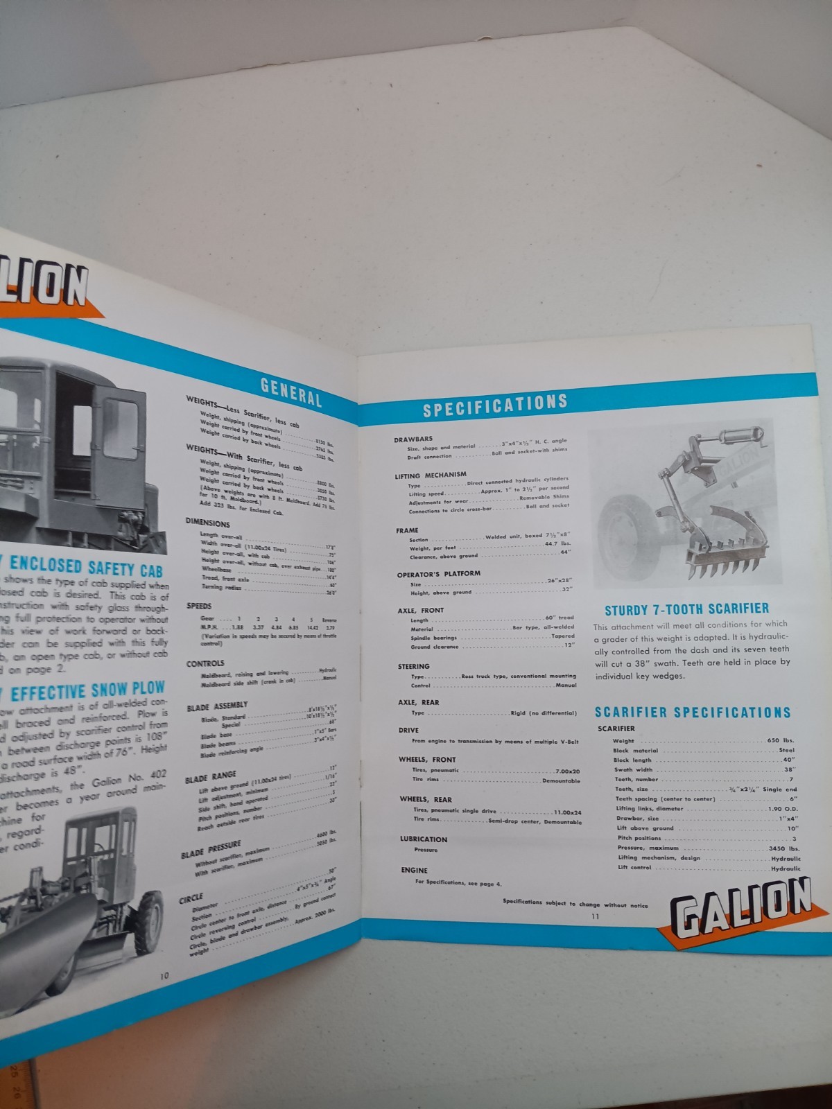 Galion Motor Grader 402 Sales Catalog No. 288 Brochure Advertising Book Specs