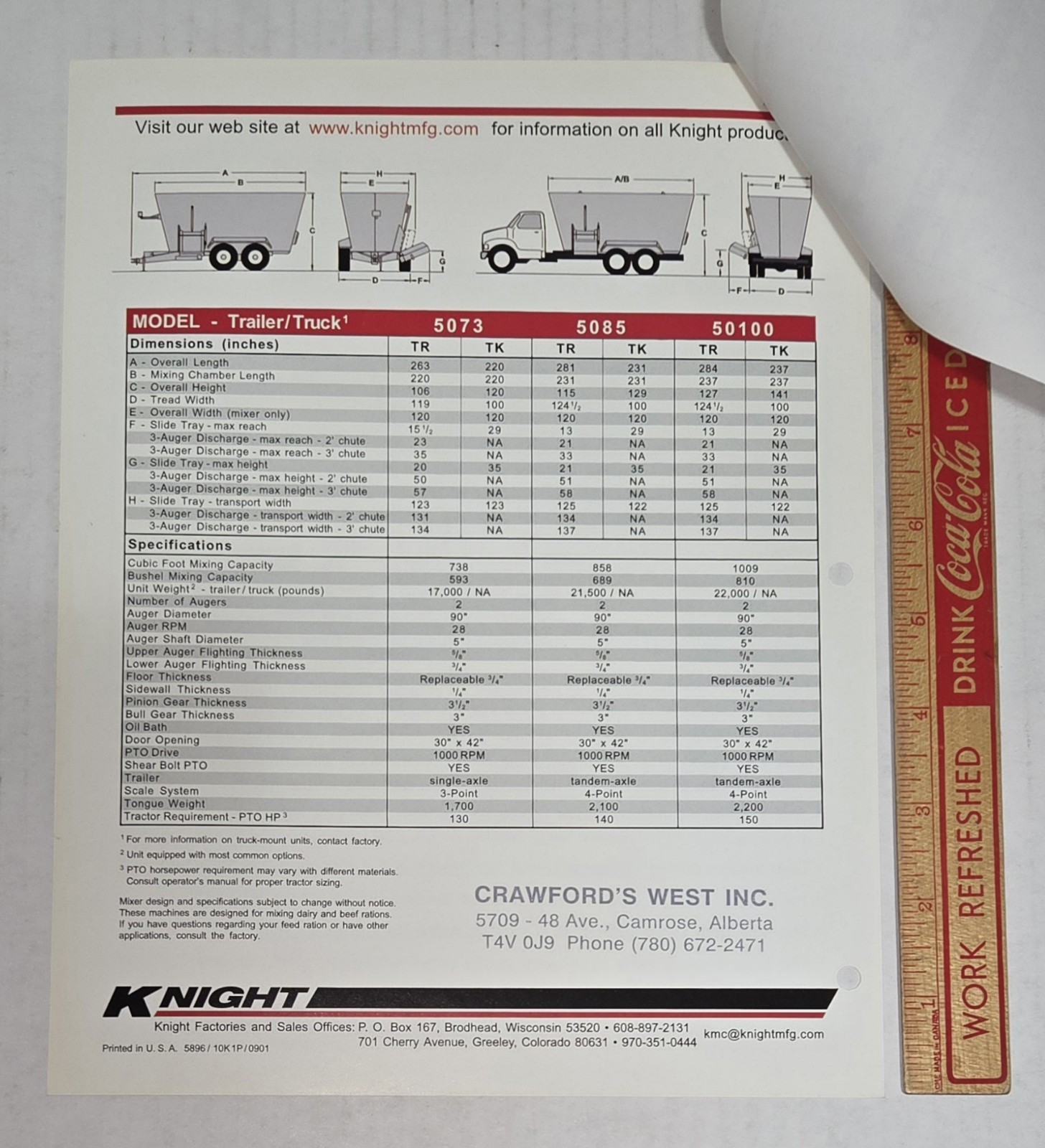 Knight Verti-Maxx Mixers Vintage Farm Agricultural Advertising Paper