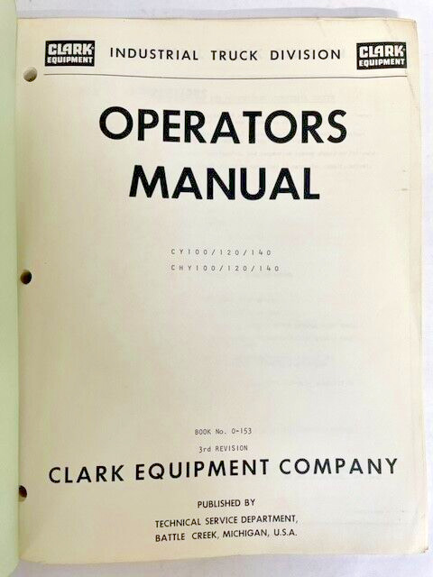 CLARK OPERATIONS MANUAL 1960S-1970S /0-153