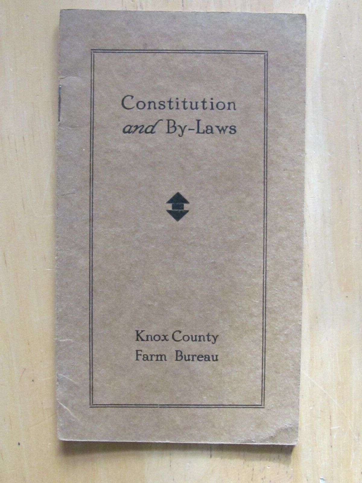C 1929 KNOX COUNTY FARM BUREAU BOOKLET CONSTITUTION & BY-LAWS