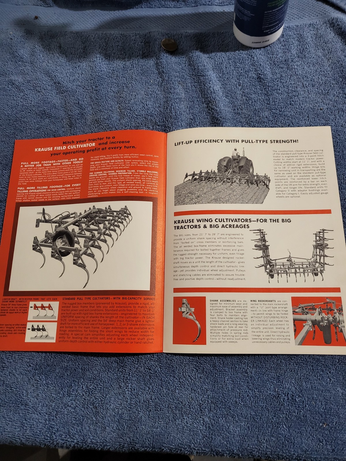Vintage 1960s KRAUSE Field Cultivators 670-982 Sales BROCHURE Hutchinson, Kansas