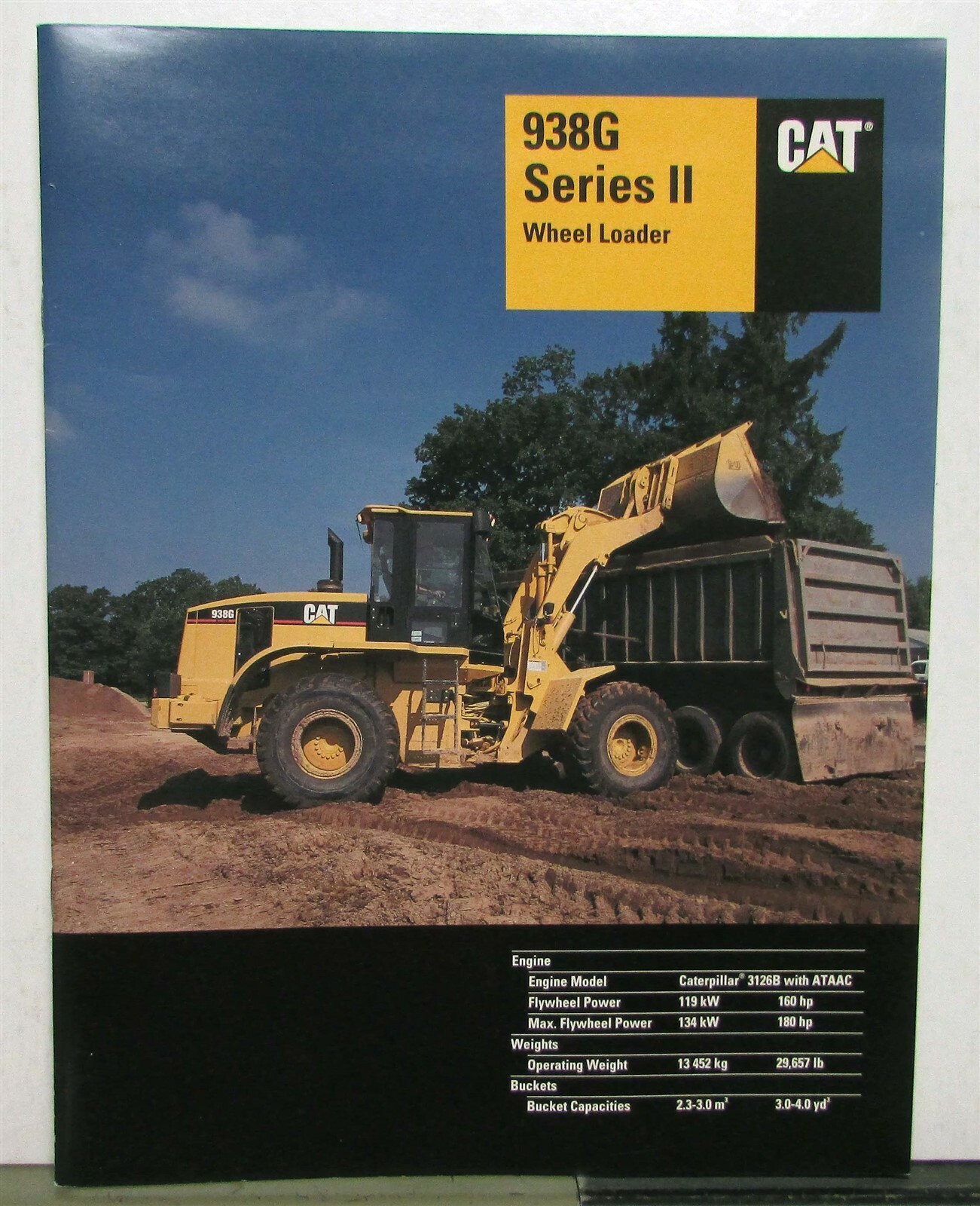 2003 Caterpillar 938G Series II Wheel Loader Specs Construction Sales Brochure